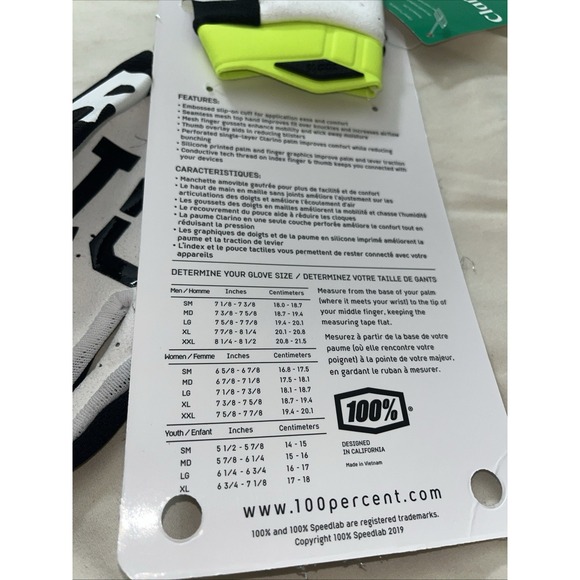 Brand‎ New With Tags 100% Men's iTrack Gloves, Black Small 10015-019-10 Biker - Picture 13 of 16